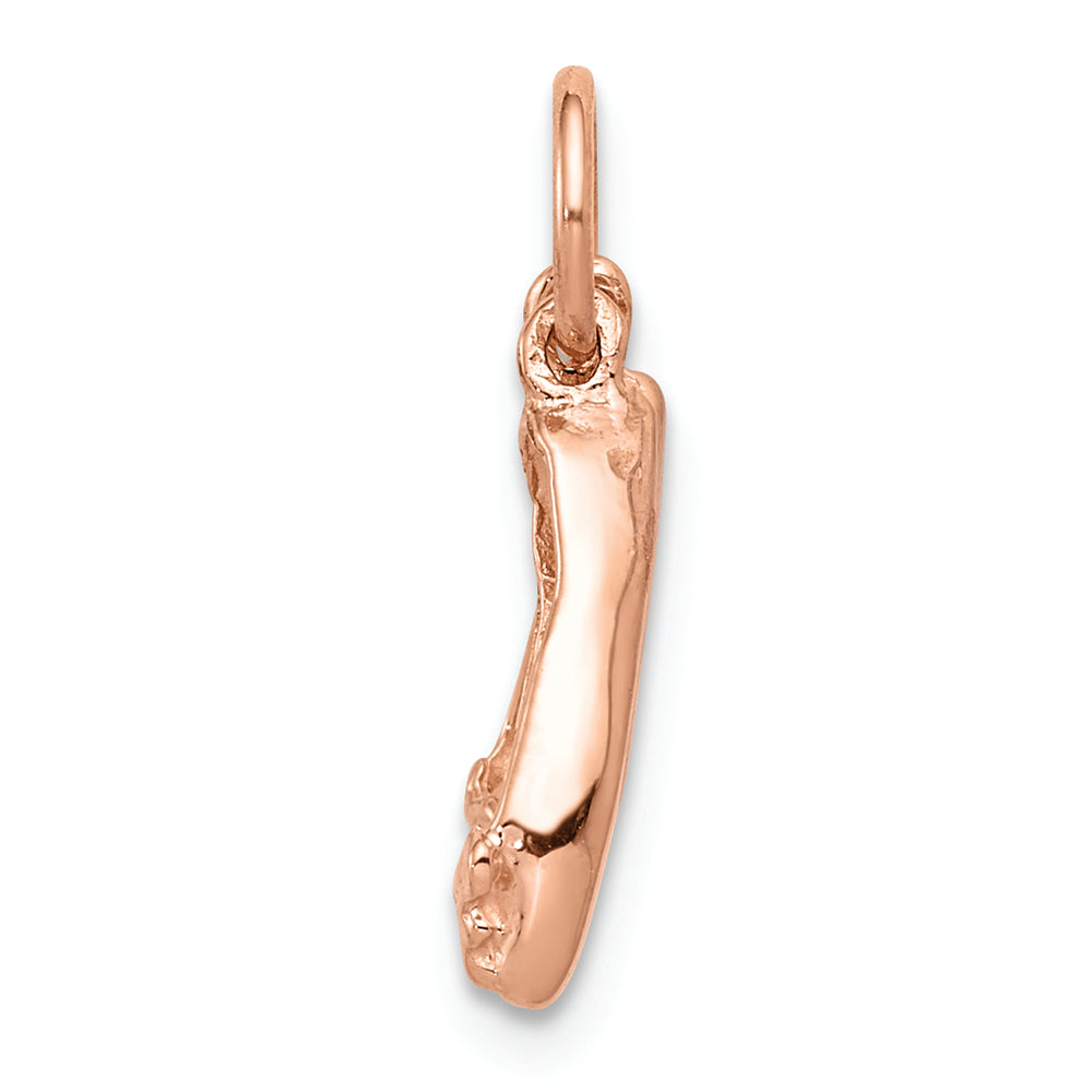 FJC Finejewelers 14k Rose Gold Polished 3dimensional Moveable Ballet Slippers Charm