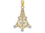 FJC Finejewelers 14k Two-tone Gold Chandellier Charm Round Accentstwo-color