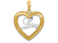 FJC Finejewelers 14k Two-tone Gold Bright Cut Heart Frame Love Inside Charm