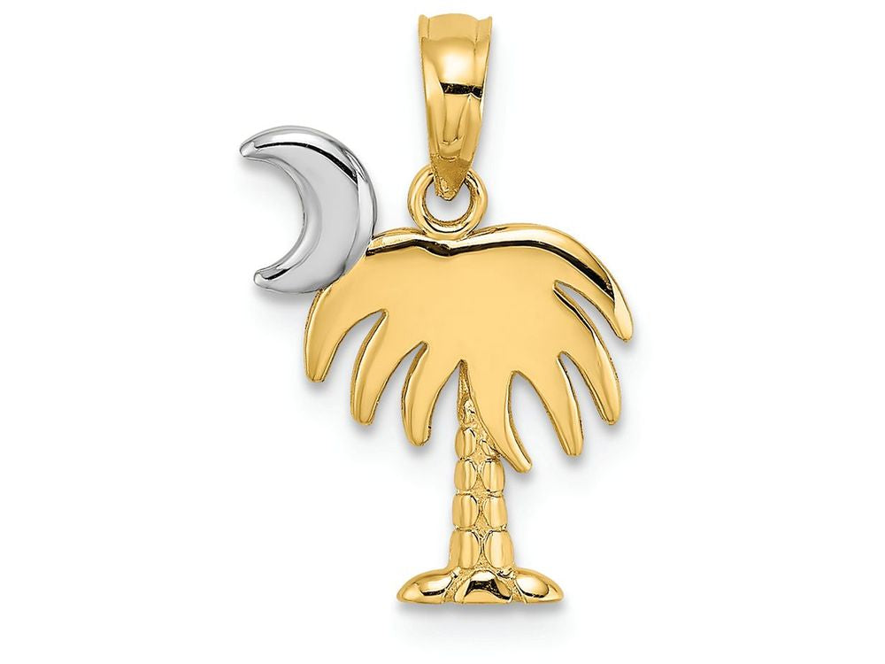 FJC Finejewelers 14k Two-tone Gold Charleston Palm Tree Moon - Hp Charm