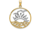 FJC Finejewelers 14k Two-tone Gold Sunset Water In Round Frametwo-color Charm