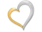 FJC Finejewelers 14k Two-tone Gold Tilted Heart with Hidden Bail -white Yellow Charm