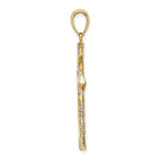FJC Finejewelers 14k Yellow Gold with with Rhodium Bright Cut Reversible Cross Charm