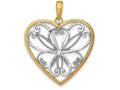 FJC Finejewelers 14k Two-tone Gold Heart Filigree Centertwo-color Charm