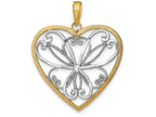 FJC Finejewelers 14k Two-tone Gold Heart Filigree Centertwo-color Charm