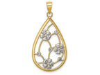 FJC Finejewelers Teardrop Frame Flowers Beaded Connectors Charm