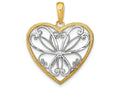 FJC Finejewelers 14k Two-tone Gold Heart Filigree Centertwo-color Charm