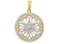 FJC Finejewelers 14k Two-tone Gold Round Frame with Filigree Center Charm Two-color