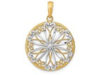 FJC Finejewelers 14k Two-tone Gold Round Frame with Filigree Center Charm Two-color