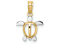 FJC Finejewelers 14k Yellow Gold with Rhodium Sea Turtle Charm
