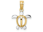 FJC Finejewelers 14k Yellow Gold with Rhodium Sea Turtle Charm