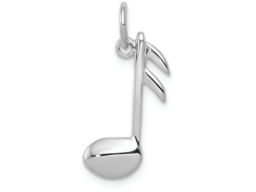 FJC Finejewelers 14k White Gold Polished Flat-backed Musical Note Charm