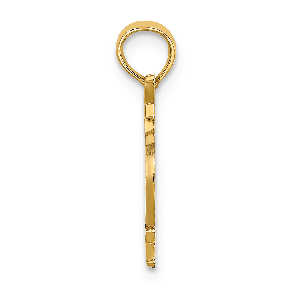 FJC Finejewelers 14k Yellow Gold with Rhod Key West Under Bicycle Tires Charm