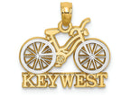 FJC Finejewelers 14k Yellow Gold with Rhod Key West Under Bicycle Tires Charm