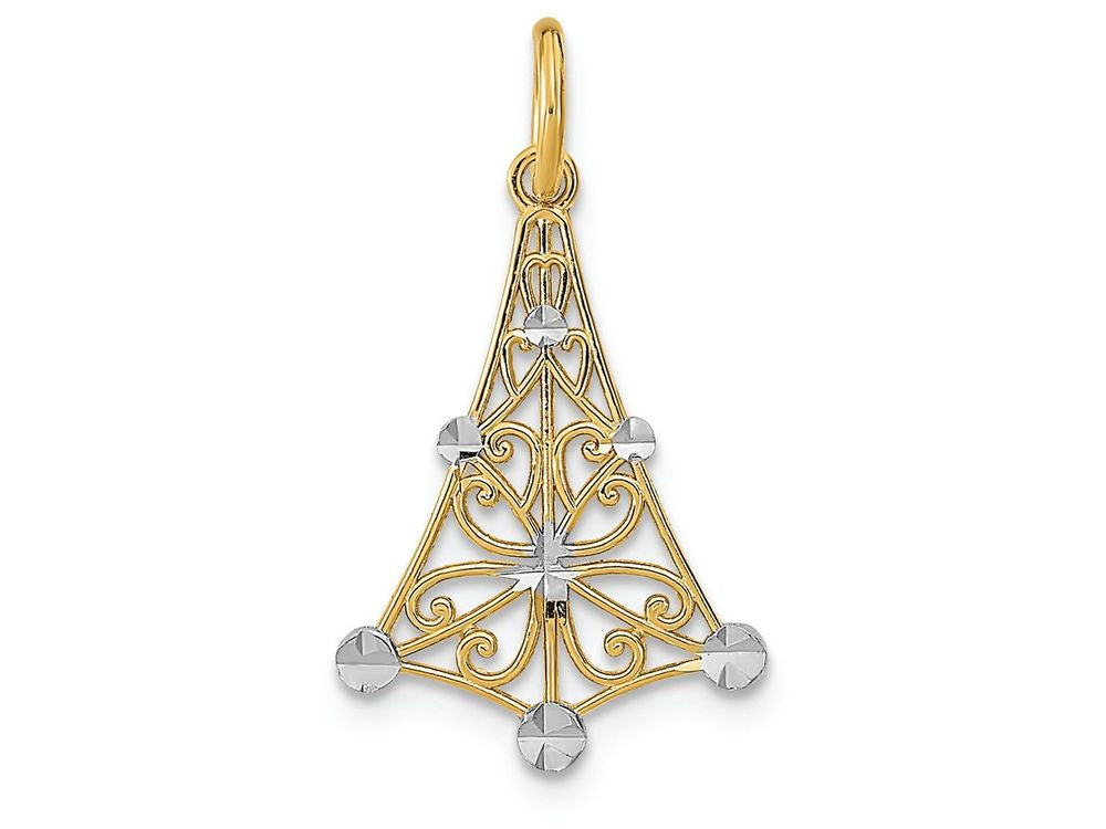 FJC Finejewelers 14k Two-tone Gold Small Chandellier Charm Round Accentso-ring