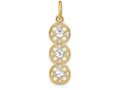 FJC Finejewelers 14k Two-tone Gold Small 3 Circle Charm Bright Cut Accents O-ring