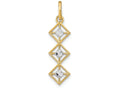 FJC Finejewelers 14k Two-tone Gold Small 3 Diamond Shapes Charm Bright Cut Accents O-ring