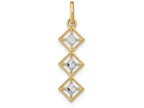 FJC Finejewelers 14k Two-tone Gold Small 3 Diamond Shapes Charm Bright Cut Accents O-ring