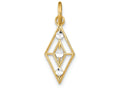 FJC Finejewelers 14k Two-tone Gold Small Diamond Shape Charm Cut-out Bright Cut Accents O-ring
