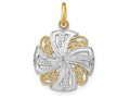 FJC Finejewelers 14k Two-tone Gold Small Pinwheel Medallion Charmtwo-color O-ring