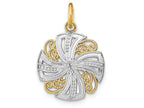FJC Finejewelers 14k Two-tone Gold Small Pinwheel Medallion Charmtwo-color O-ring
