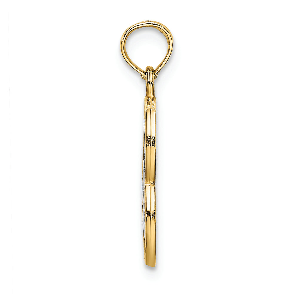 FJC Finejewelers 14k Two-tone Gold Live Love Laugh In Hearttwo-color Charm