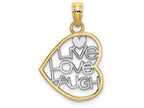 FJC Finejewelers 14k Two-tone Gold Live Love Laugh In Hearttwo-color Charm