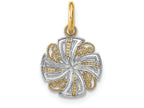 FJC Finejewelers 14k Two-tone Gold Mini Pinwheel Medallion Charm Bright Cut Two-coloro-ring