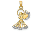 FJC Finejewelers 14k Yellow Gold Tt Angel with Faith Two-color Polish Charm