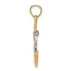 FJC Finejewelers 14k Two-tone Gold Polished Open-backed Half Moon Star Charm