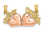 FJC Finejewelers 14k Two-tone Gold Motherdaughter Breakable with Pink Hearts Charm
