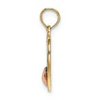FJC Finejewelers 14k Two-tone Gold Wht Mom In Filigree Heart with Pink Hearttri-color Charm