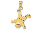 FJC Finejewelers 14k Yellow Gold Little Boy Hanging Diagonally From Foot Charm