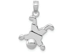 FJC Finejewelers 14k White Gold White Little Boy Hanging Diagonally From Foot Charm