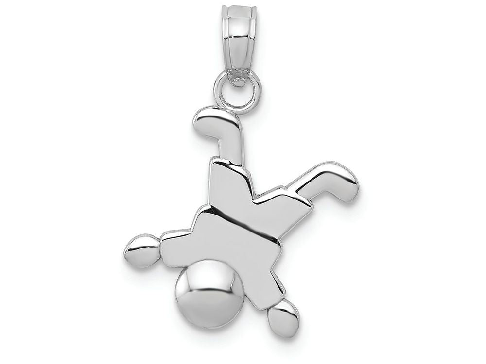 FJC Finejewelers 14k White Gold White Little Boy Hanging Diagonally From Foot Charm