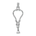 FJC Finejewelers 14k White Gold White Stethoscope with Conemoveable Charm