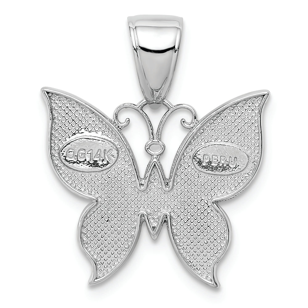 FJC Finejewelers 14k White Gold White Butterfly with Wings Charm