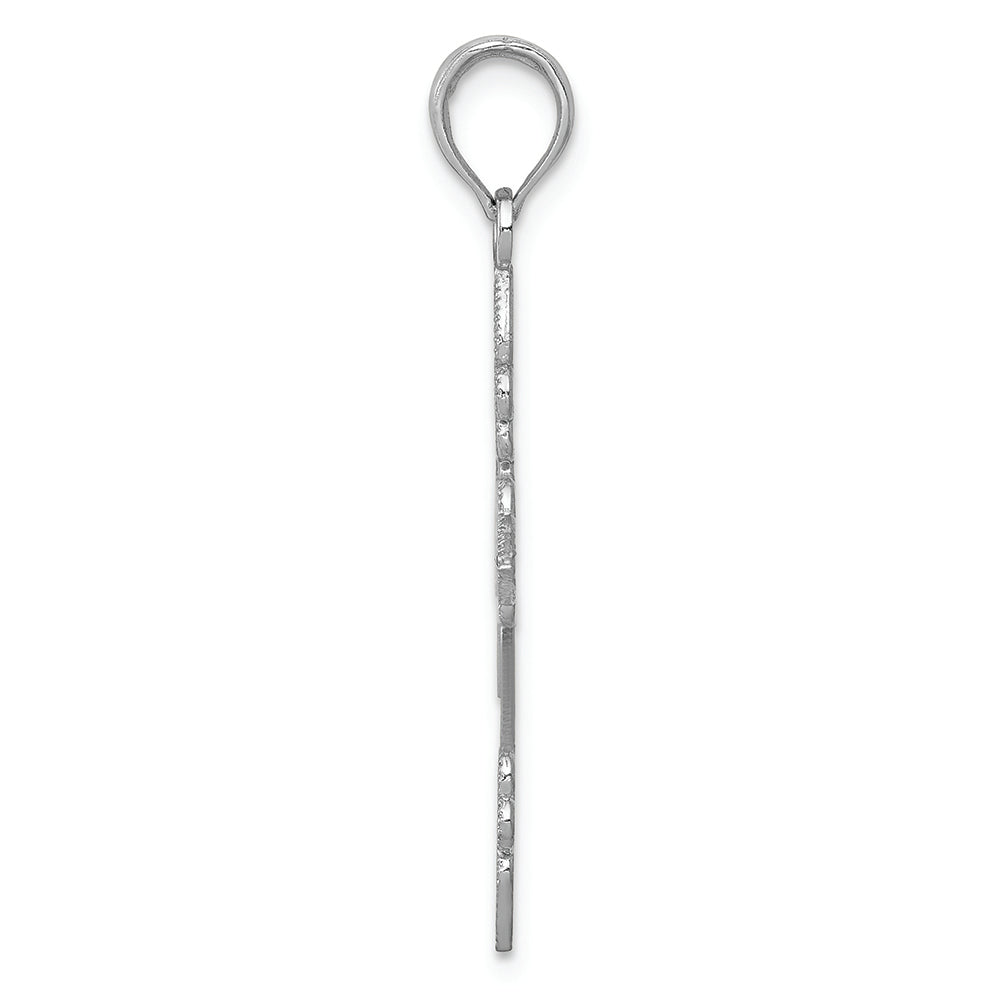FJC Finejewelers 14k White Gold Filigree Tip Cross with Cross Center Charm