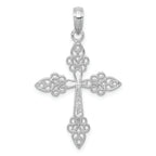 FJC Finejewelers 14k White Gold Filigree Tip Cross with Cross Center Charm