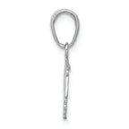 FJC Finejewelers 14k White Gold White Rn Caduceustextured Widenurse Charm