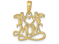 FJC Finejewelers 14k Yellow Gold Mom Below 2 Angels Holding A Heart Charm