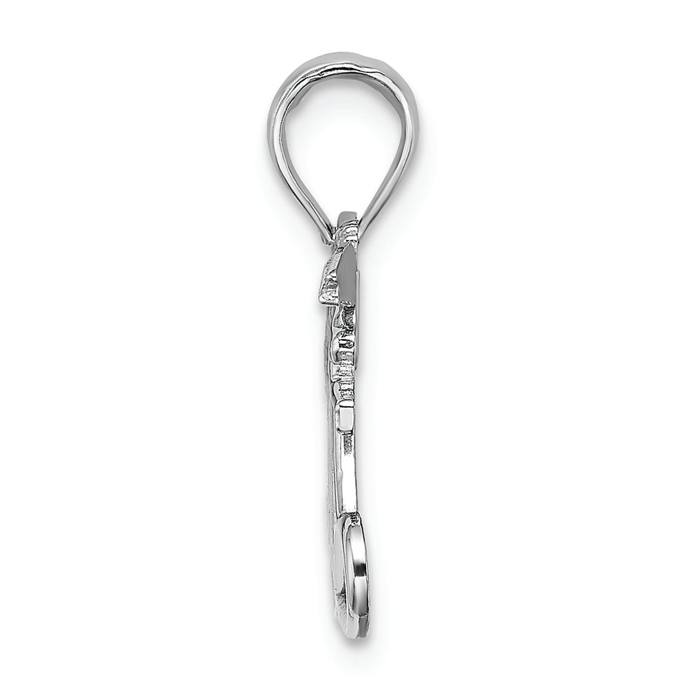 FJC Finejewelers 14k White Gold White Mom Below 2 Angels Holding A Heart Charm