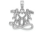 FJC Finejewelers 14k White Gold White Mom Below 2 Angels Holding A Heart Charm