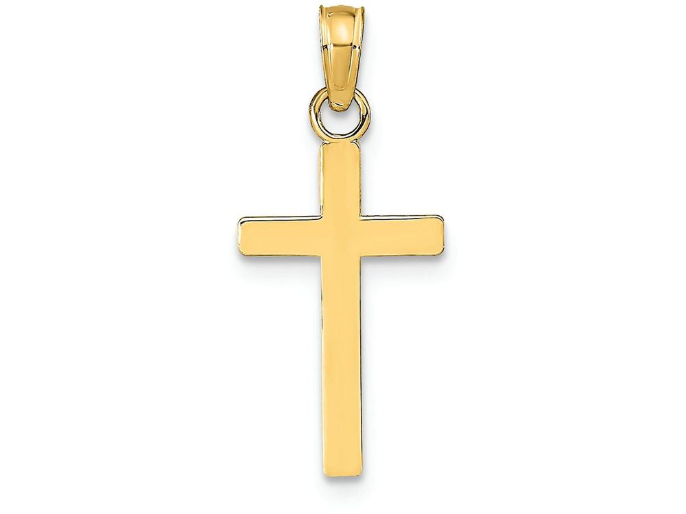 FJC Finejewelers 14k Yellow Gold Block Style Cross Polish Charm