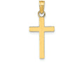 FJC Finejewelers 14k Yellow Gold Block Style Cross Polish Charm
