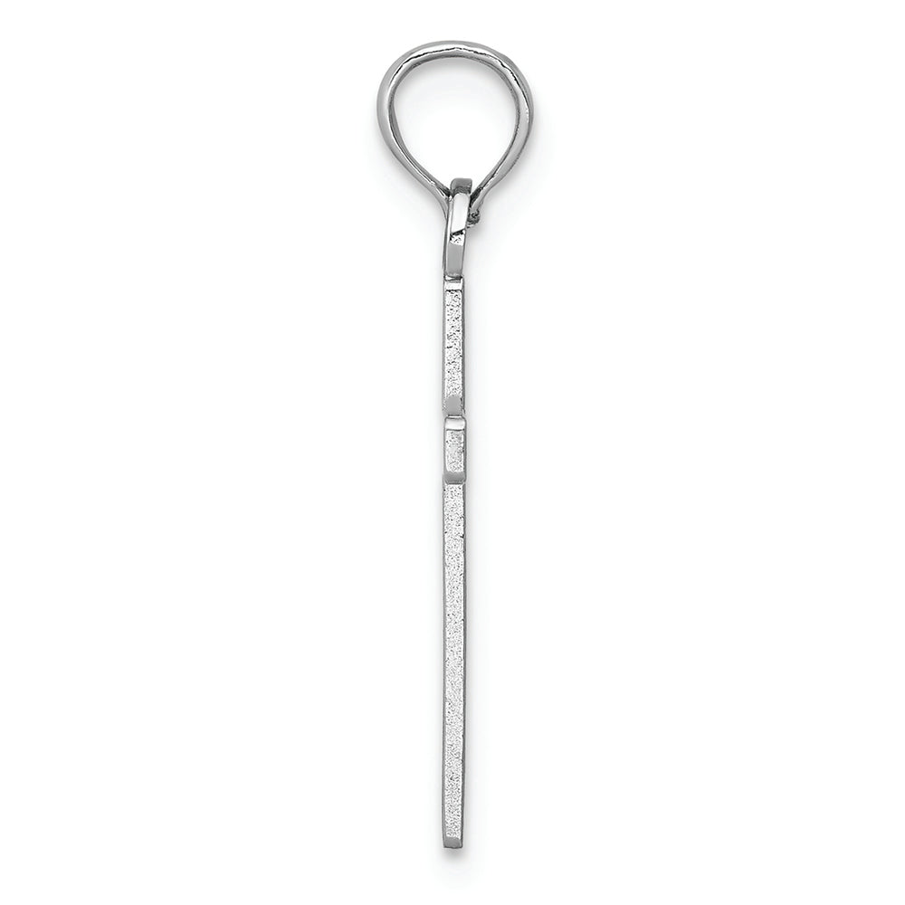 FJC Finejewelers 14k White Gold Block Style Cross Polish Charm