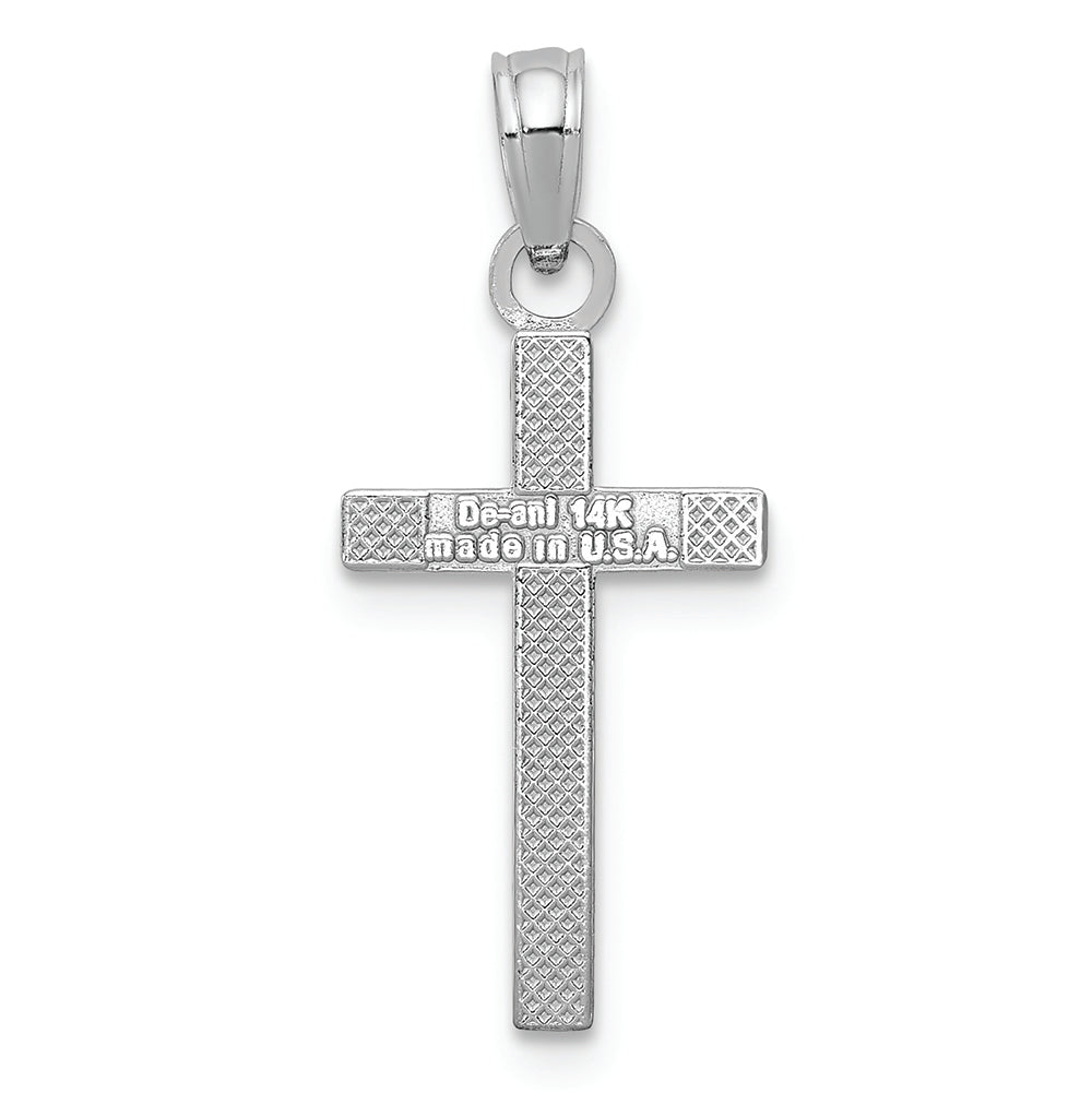FJC Finejewelers 14k White Gold Block Style Cross Polish Charm