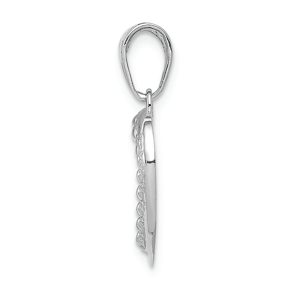 FJC Finejewelers 14k White Gold White Heart with Beaded Accent Charm