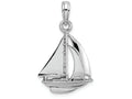 FJC Finejewelers 14k White Gold White 3d Sailboat Charm