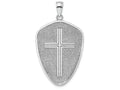 FJC Finejewelers 14k White Gold Cross Shield with Joshua 1:9 On Reverse Charm